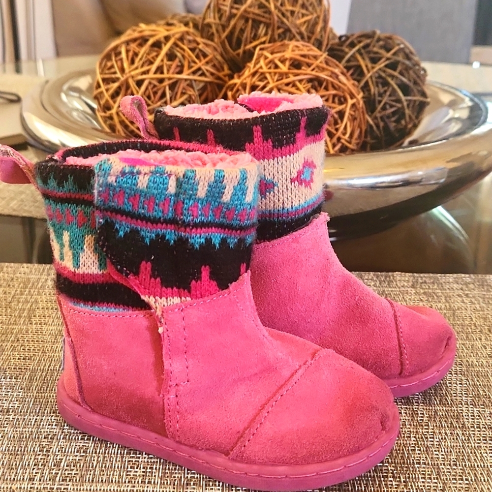 Toms toddler winter suede boots T6 Pink